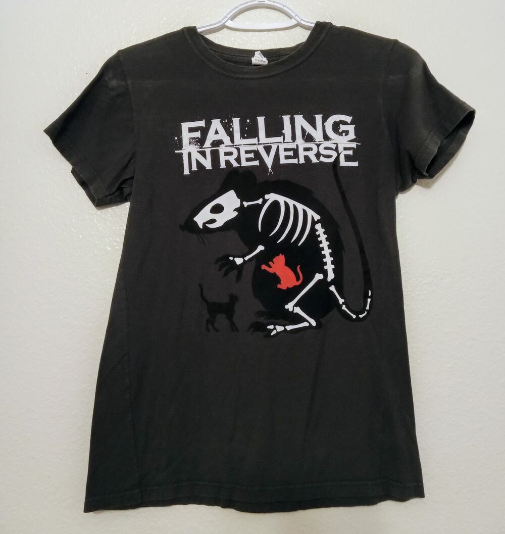 Falling in Reverse Rat Eats Cats Graphic Band T-Shirt Metalcore 100% Cotton SZ M